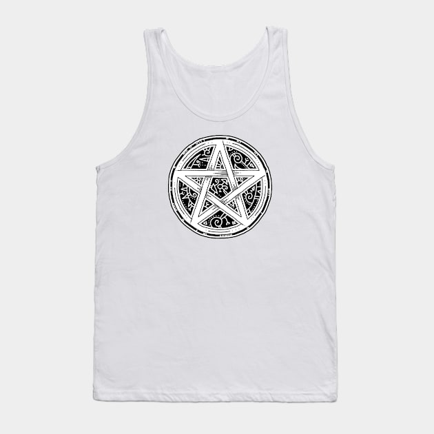 Line Art Pentagram Tank Top by OsFrontis